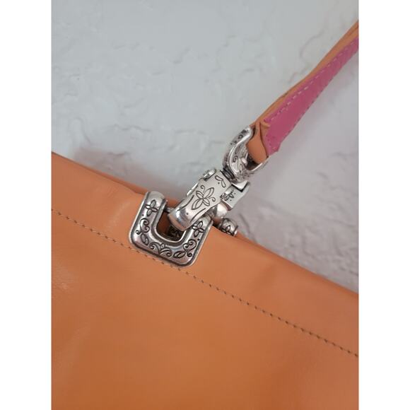 Brighton Jodi Leather Handbag Purse‎ Orange Reversible French Country Romantic - Picture 11 of 16